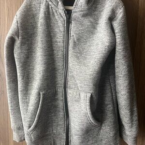 Cozy Gray Kids Hoodie with Sherpa inside